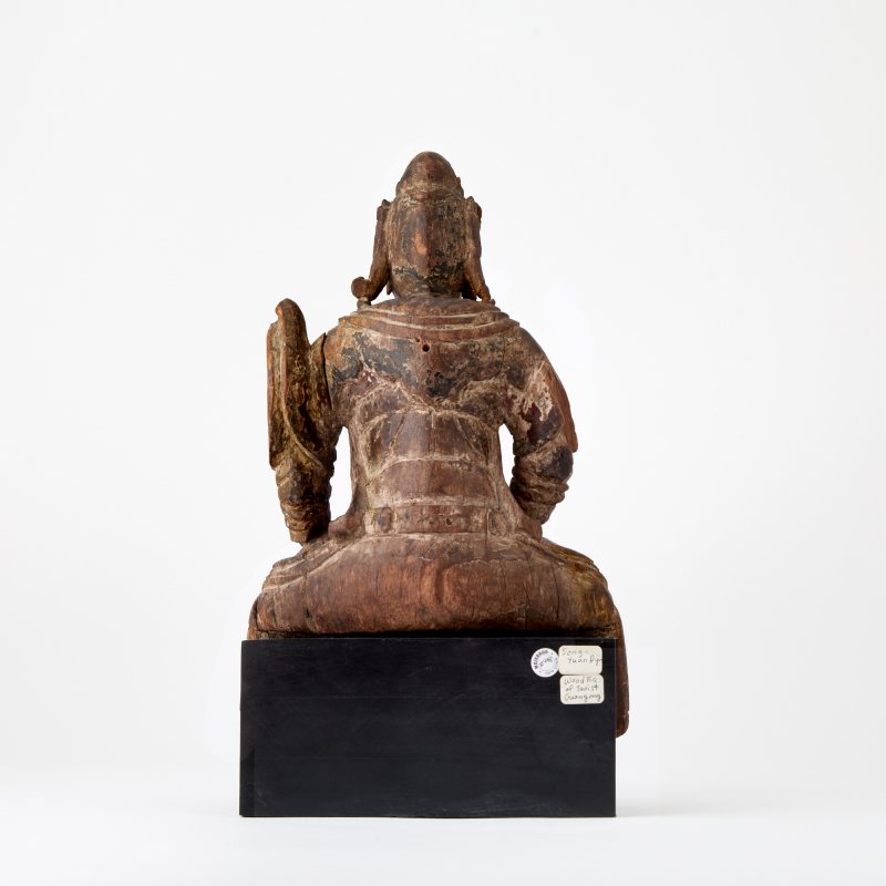 A Chinese Carved Wood Figure of Weituo - 图3