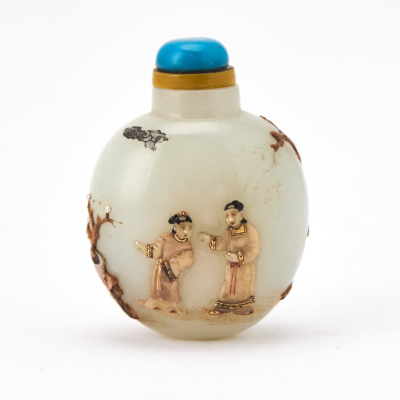 A Japanese-Embellishment Chinese White Jade Snuff Bottle - 图3