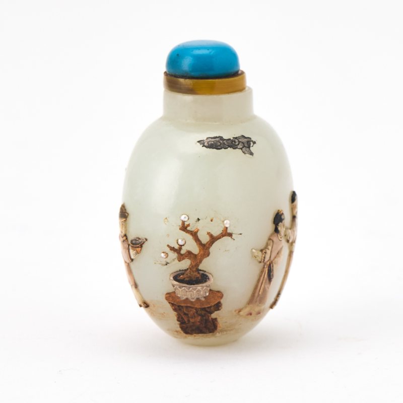 A Japanese-Embellishment Chinese White Jade Snuff Bottle - 图4