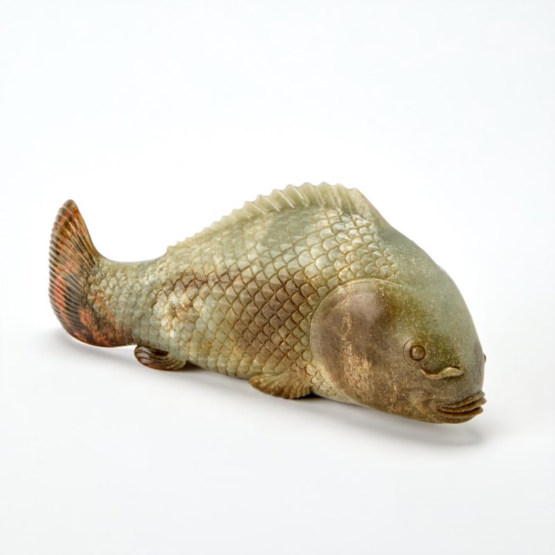 A Chinese Celadon Jade Carp