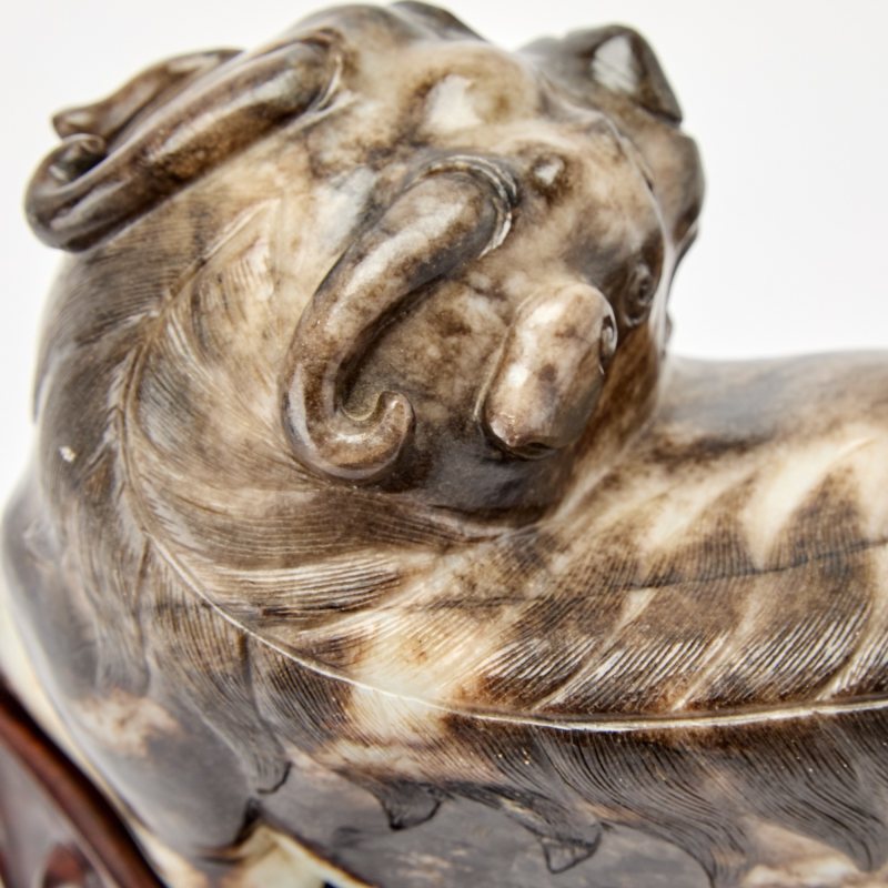 A Chinese Carved Mottled Jade Beast - 图4