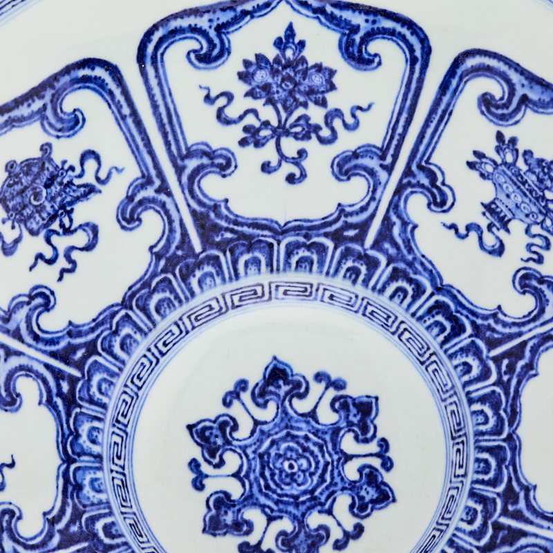 A Chinese Ming-Style Blue and White Porcelain Moon Flask, Bianhu - 图6