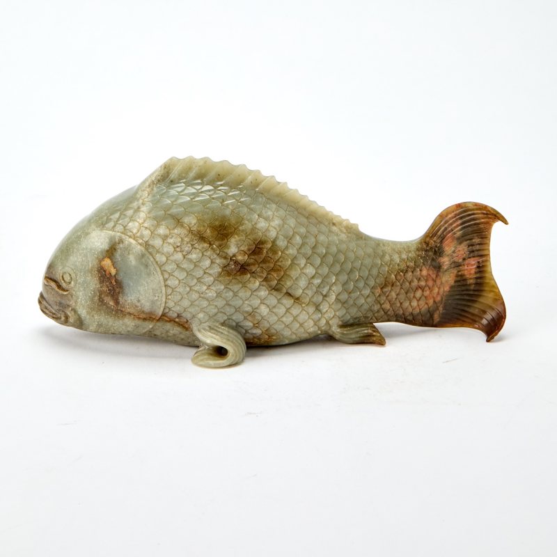 A Chinese Celadon Jade Carp - 图3