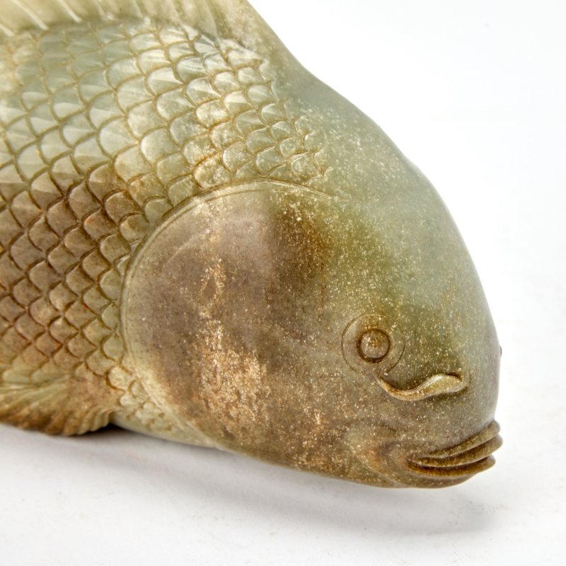 A Chinese Celadon Jade Carp - 图4