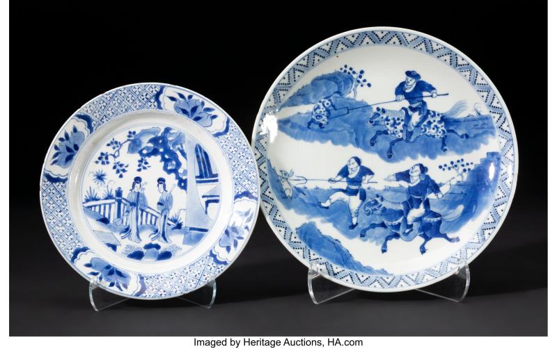 Two Chinese Blue and White Dishes