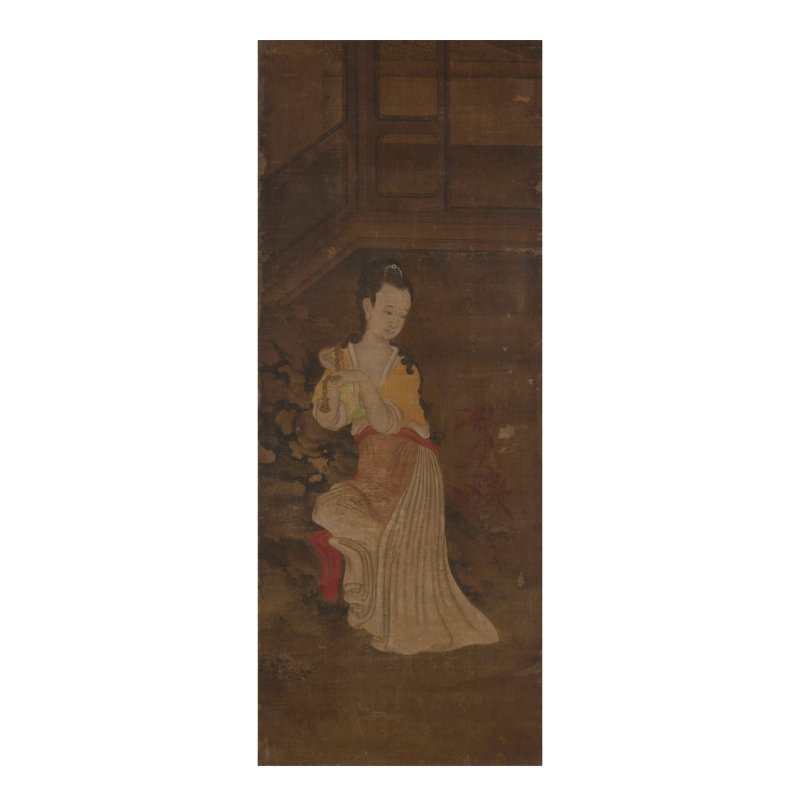 郎世寧（1688-1766）畫派　清宮洋装仕女圖　設色绢本　鏡框　十八世紀 | SCHOOL OF GIUSEPPE CASTIGLIONE (LANG SHINING, 1688-1766) - 图4