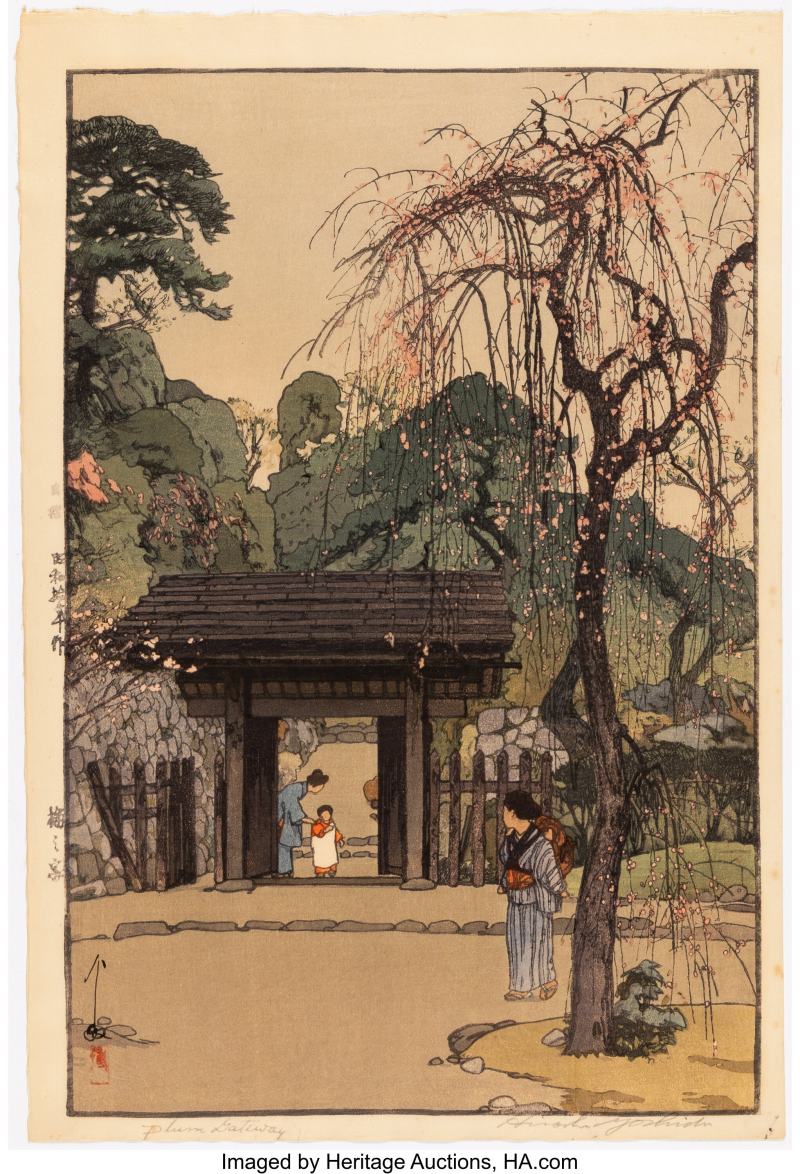 Yoshida Hiroshi (Japanese, 1876-1950), Plum Gateway (Ume no ie)