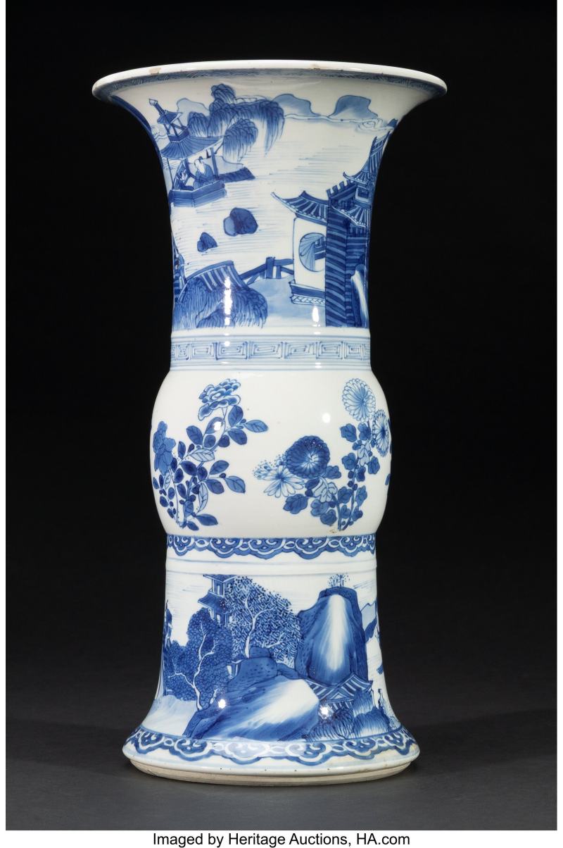 A Chinese Blue and White Gu-Form Vase - 图2