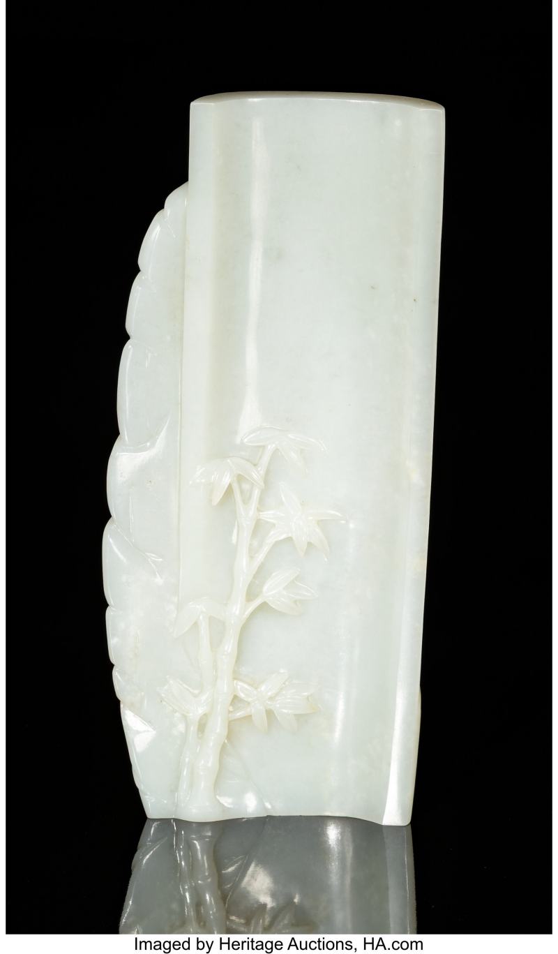 A Chinese Carved Russet White Jade Arm Rest - 图2