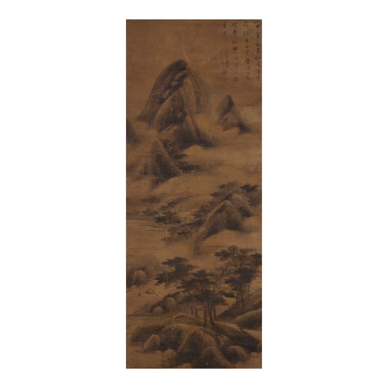 董其昌（1555-1636）　坐看雲起　水墨絹本　立軸 | DONG QICHANG (1555-1636)