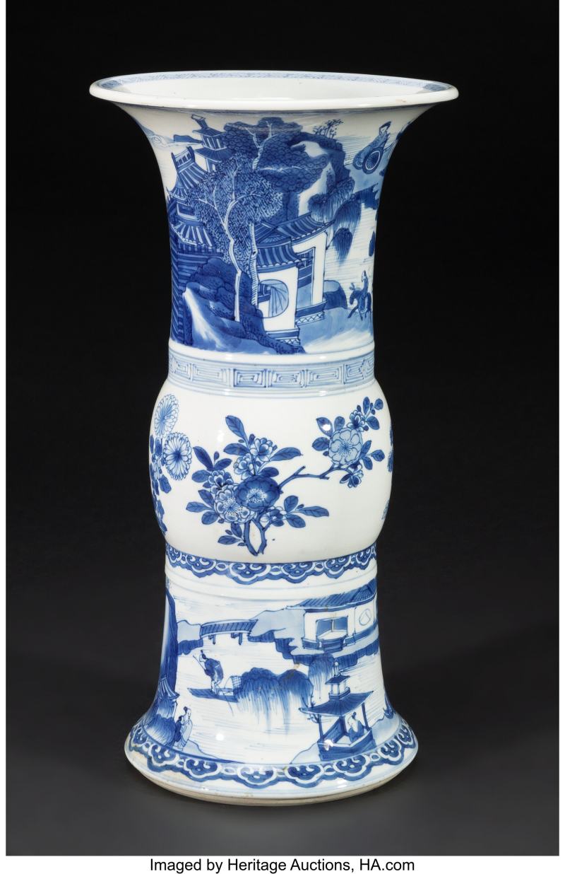 A Chinese Blue and White Gu-Form Vase - 图3