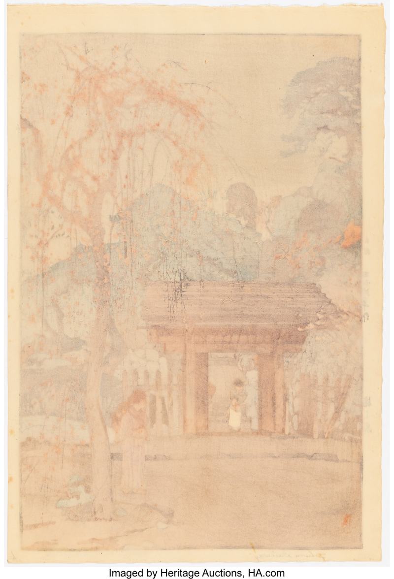 Yoshida Hiroshi (Japanese, 1876-1950), Plum Gateway (Ume no ie) - 图2