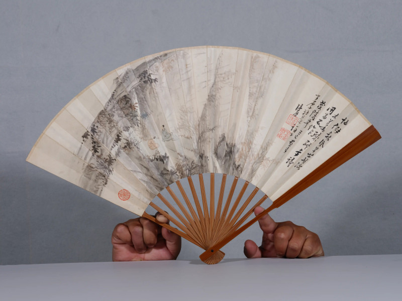 溥儒 1929年作 为涂子厚作《高士图》、行书《自作诗》 - 图2