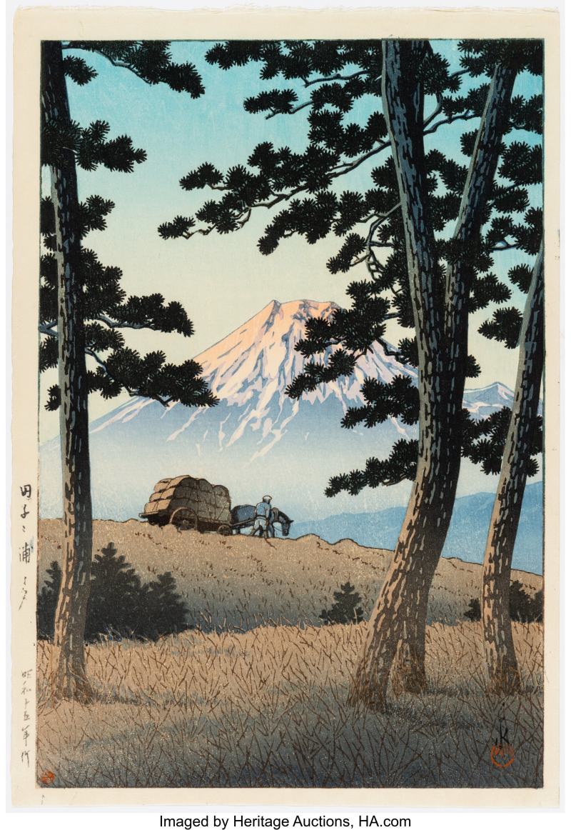 Kawase Hasui (Japanese, 1883-1957), Dusk at Tagonoura Beach (Tagonoura no yu), from the series Selection of Views of the Tokaido