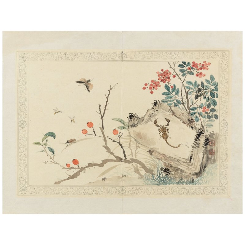 陸小曼 (1903-1965)　花卉蟲草冊　設色紙本　冊頁十開二十頁　一九三一年作 | LU XIAOMAN（1903-1965) - 图5