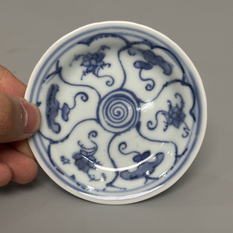 清中期 青花灵芝纹盘子5只 - 图7