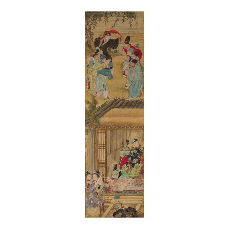 徐廷琨（1777-1853）　京劇故事燈畫　設色絹本　立軸八屏 | XU TINGKUN (XU BAIZHAI, 1777-1853) - 图11