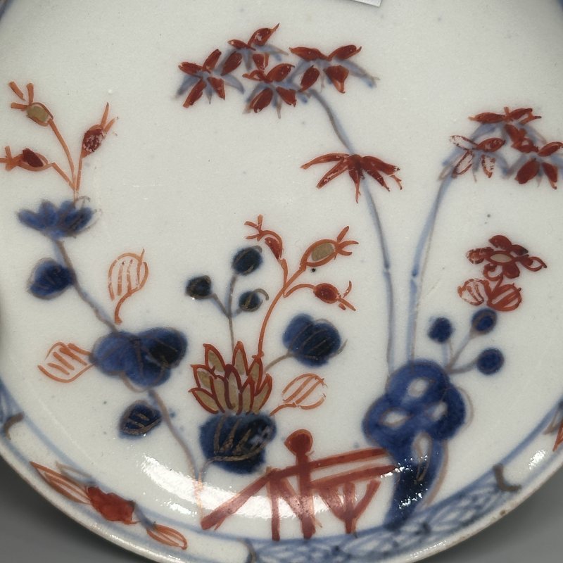 清雍正 青花矾红描金花卉纹盘一对 - 图9