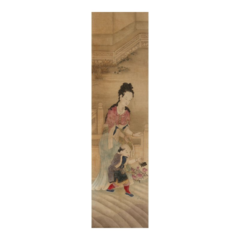 郎世寧（1688-1766）畫派　清宮洋装仕女圖　設色紙本　鏡框六屏　十八世紀 | SCHOOL OF GUISEPPE CASTIGLIONE (LANG SHINING, 1688-1766) - 图2