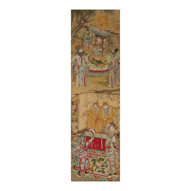 徐廷琨（1777-1853）　京劇故事燈畫　設色絹本　立軸八屏 | XU TINGKUN (XU BAIZHAI, 1777-1853) - 图13