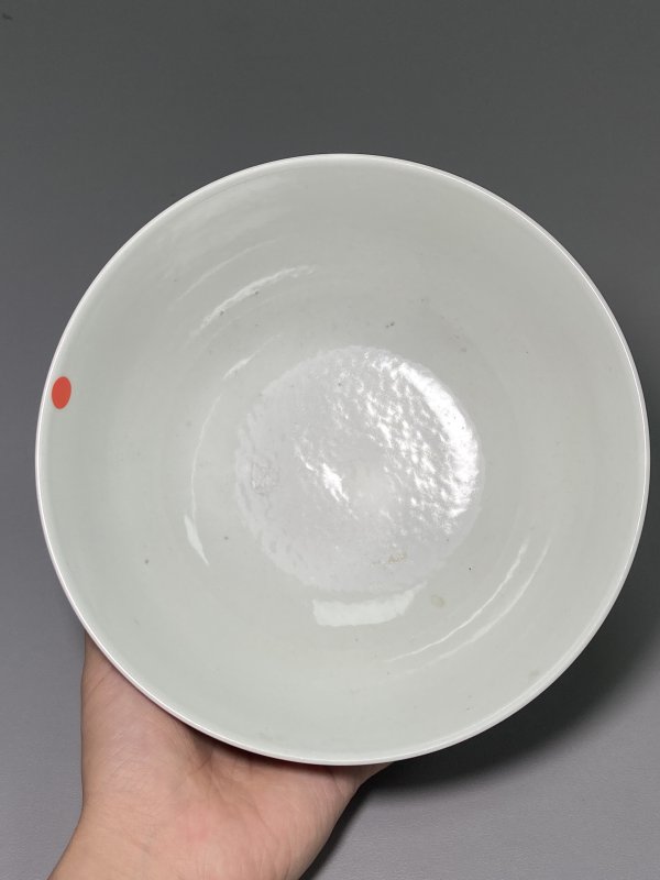 清 红釉高足碗 - 图6