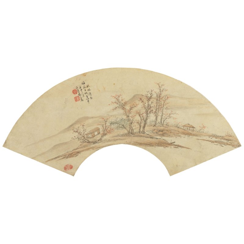 張之萬（1811-1897）　仿古山水冊　設色紙本　扇面冊頁八開　一八七二年作 | ZHANG ZHIWAN (1811-1897) - 图3