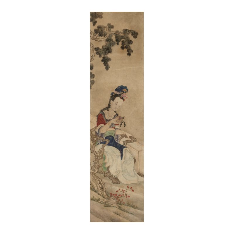 郎世寧（1688-1766）畫派　清宮洋装仕女圖　設色紙本　鏡框六屏　十八世紀 | SCHOOL OF GUISEPPE CASTIGLIONE (LANG SHINING, 1688-1766) - 图3