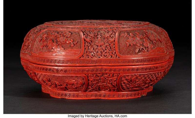 A Chinese Cinnabar Lacquer Covered Box