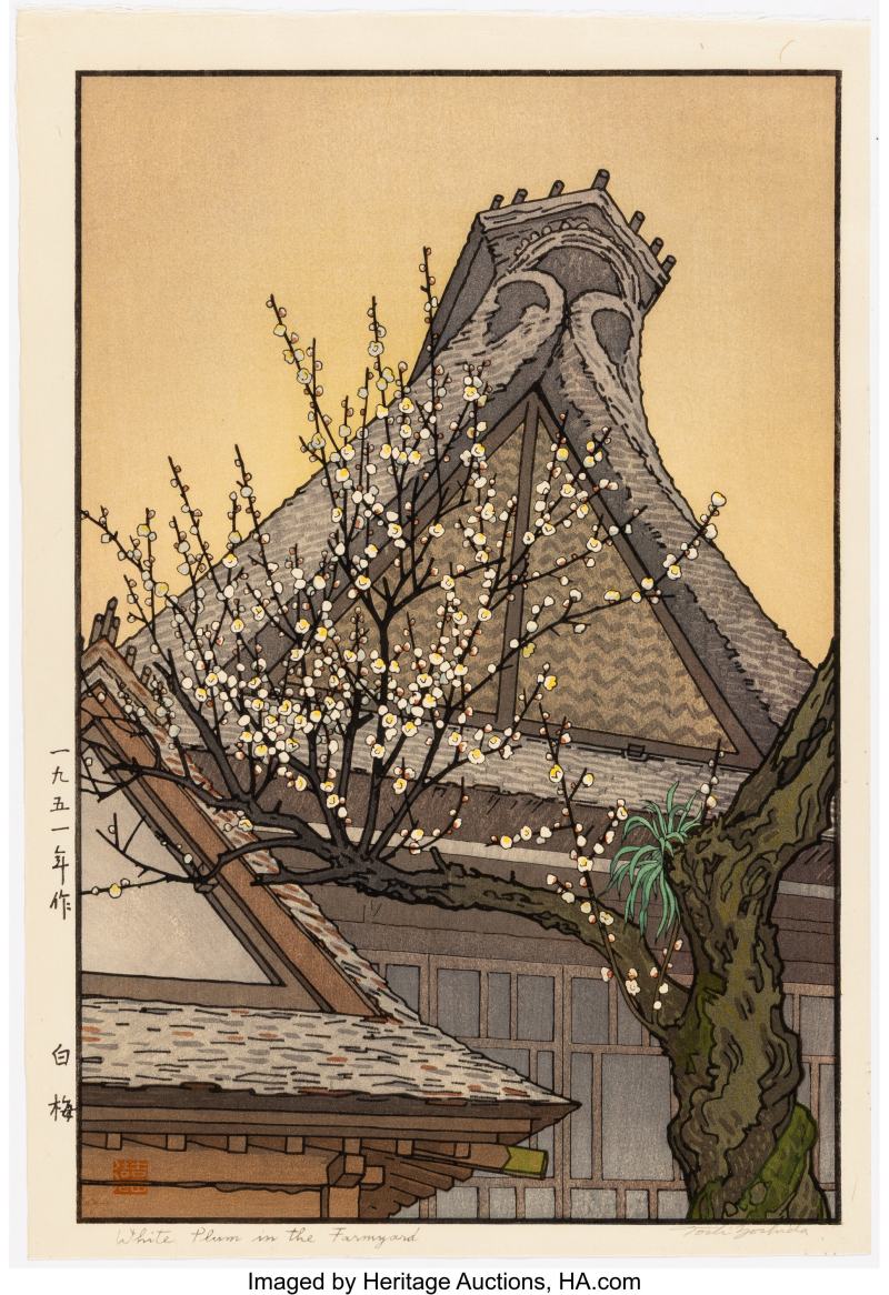 Yoshida Toshi (Japanese, 1911-1995), White Plum in the Farmyard (Hakubai)