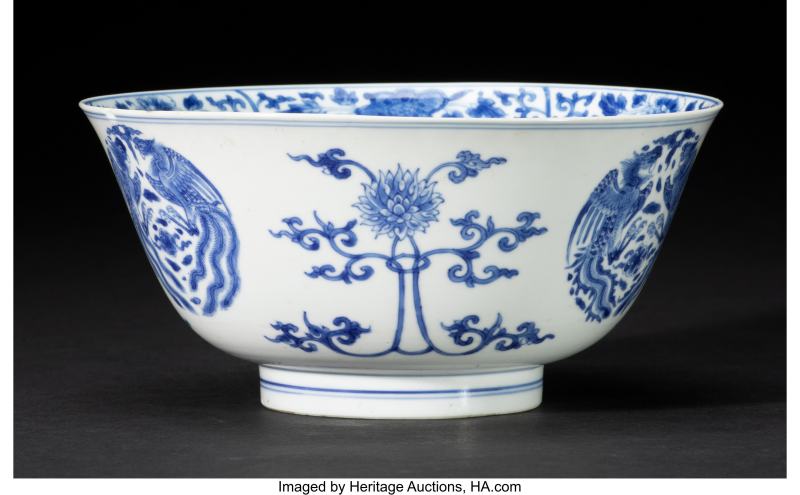 A Chinese Blue and White 'Phoenix' Bowl - 图2