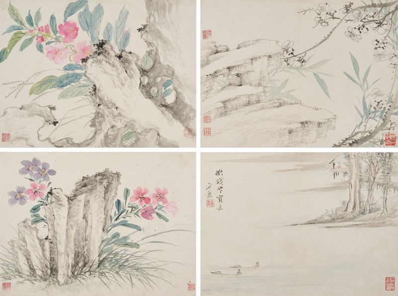 方薰  《抚古四屏》