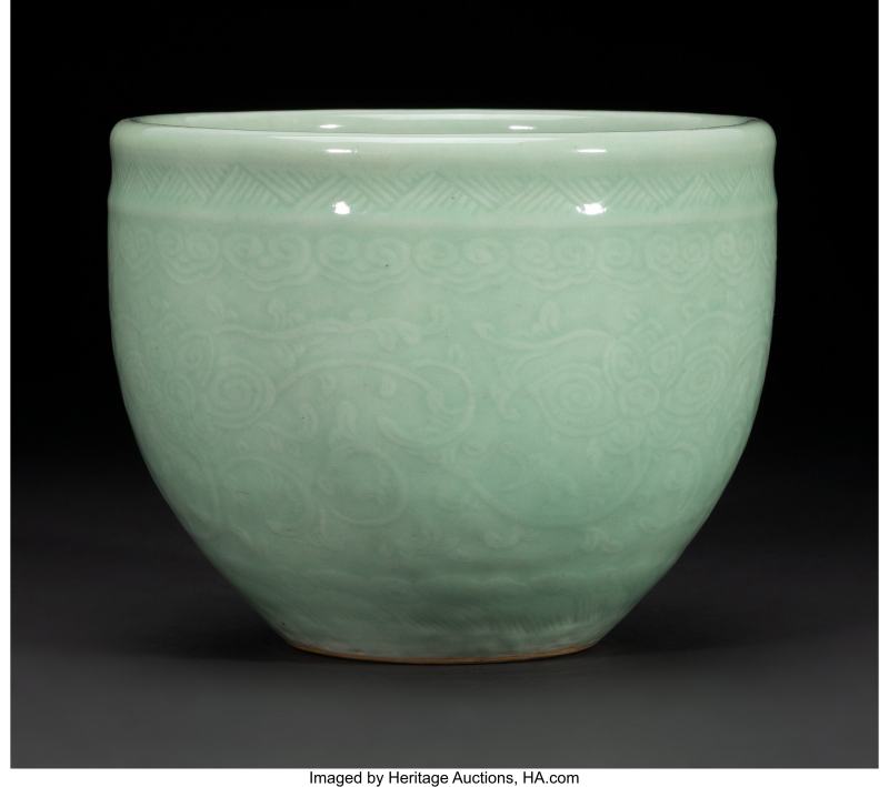A Chinese Celadon-Glazed Jardinière