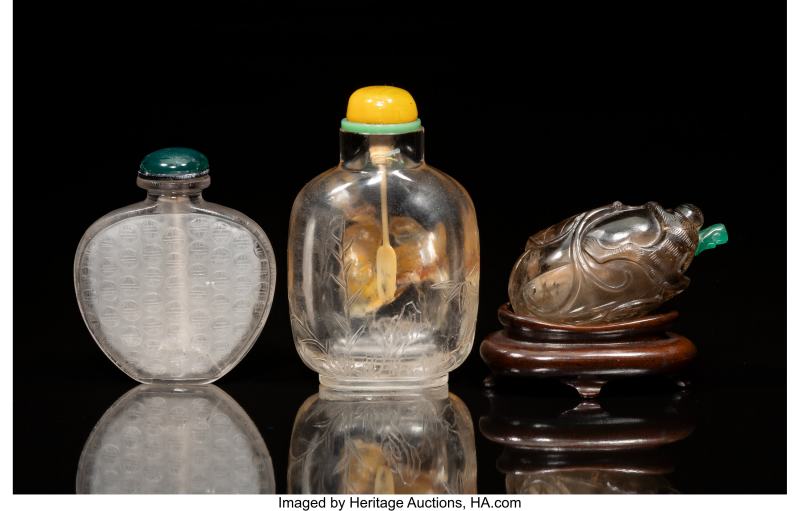 A Group of Three Chinese Rock Crystal Snuff Bottles - 图2