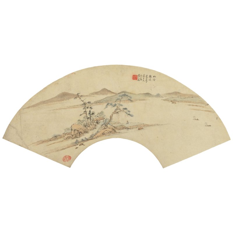 張之萬（1811-1897）　仿古山水冊　設色紙本　扇面冊頁八開　一八七二年作 | ZHANG ZHIWAN (1811-1897) - 图4
