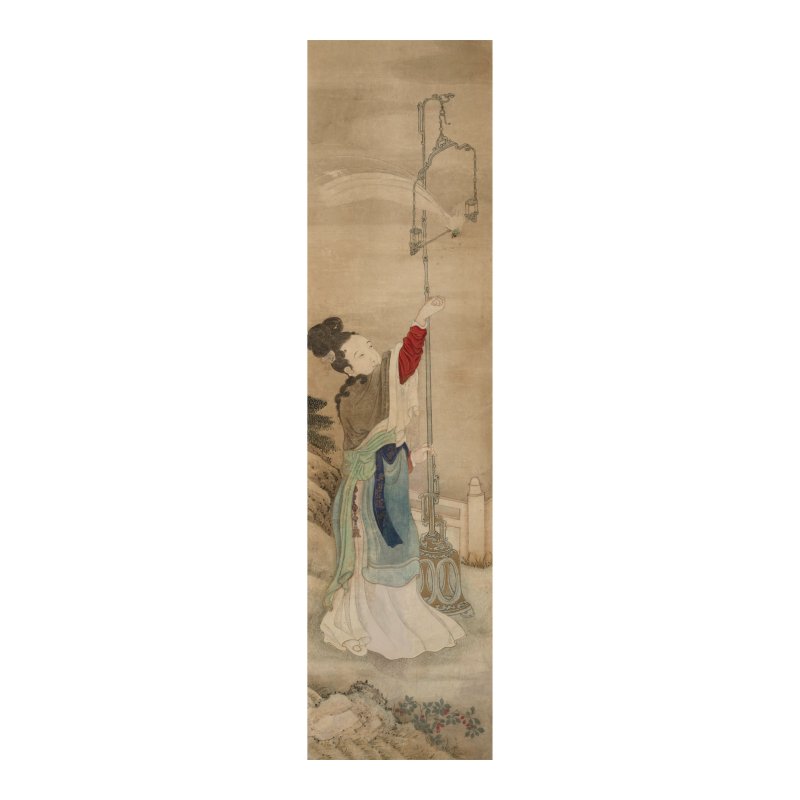 郎世寧（1688-1766）畫派　清宮洋装仕女圖　設色紙本　鏡框六屏　十八世紀 | SCHOOL OF GUISEPPE CASTIGLIONE (LANG SHINING, 1688-1766) - 图4