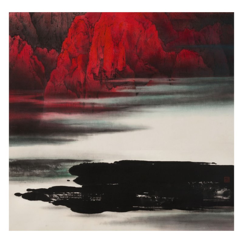 郭漢深（1947-2004）　山水之境　設色紙本　鏡框 | KWOK HON-SUM (GUO HANSHEN, 1947-2004)