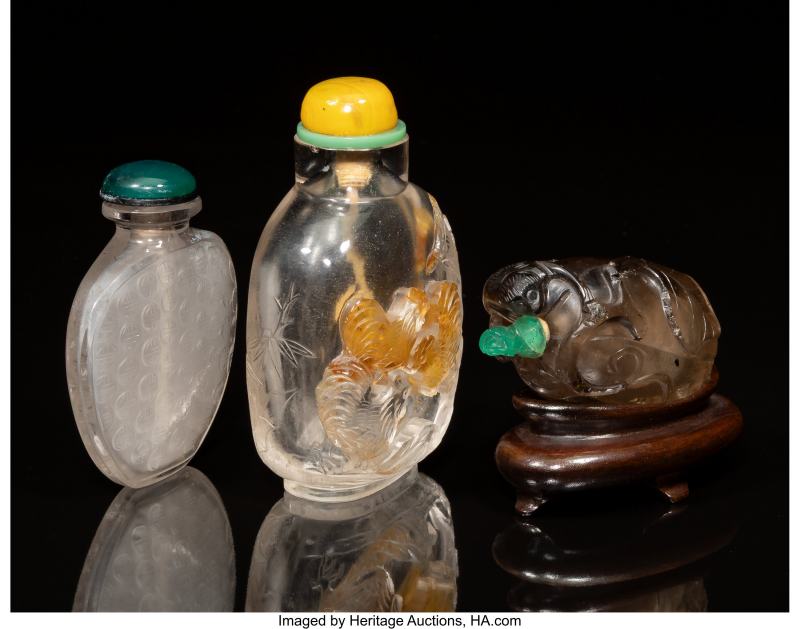 A Group of Three Chinese Rock Crystal Snuff Bottles - 图3