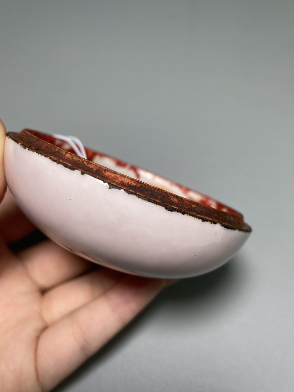 清 胭脂红釉印盒 - 图12