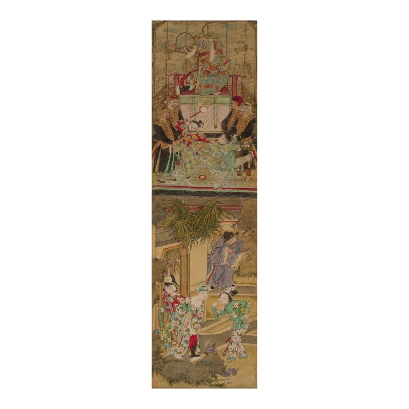 徐廷琨（1777-1853）　京劇故事燈畫　設色絹本　立軸八屏 | XU TINGKUN (XU BAIZHAI, 1777-1853) - 图16