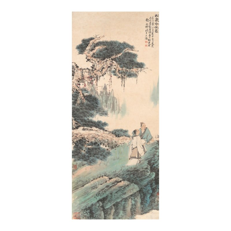 謝稚柳（1910-1997）　松泉吟記圖　設色紙本　鏡心　一九六二年作 | XIE ZHILIU (1910-1997)