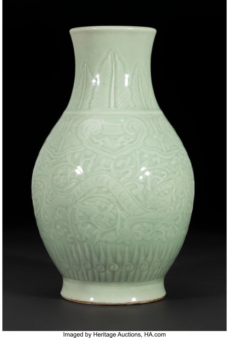 A Chinese Celadon-Glazed 'Dragon' Vase