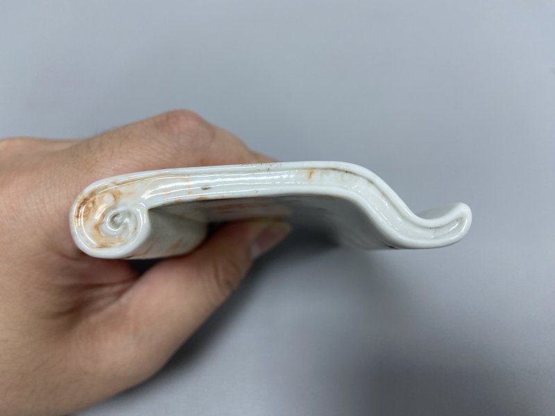 清 墨彩石纹釉山水墨床 - 图8