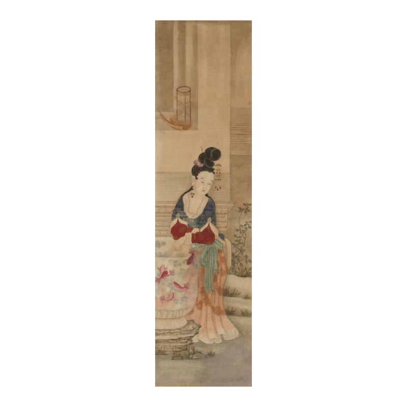 郎世寧（1688-1766）畫派　清宮洋装仕女圖　設色紙本　鏡框六屏　十八世紀 | SCHOOL OF GUISEPPE CASTIGLIONE (LANG SHINING, 1688-1766) - 图6