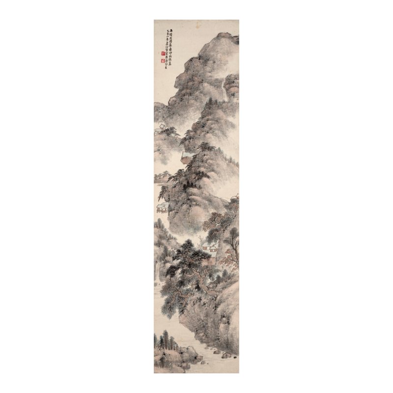 蕭俊賢（1865-1949）　雨霽山青　設色紙本　立軸　一九四五年作 | XIAO JUNXIAN (1865-1949)