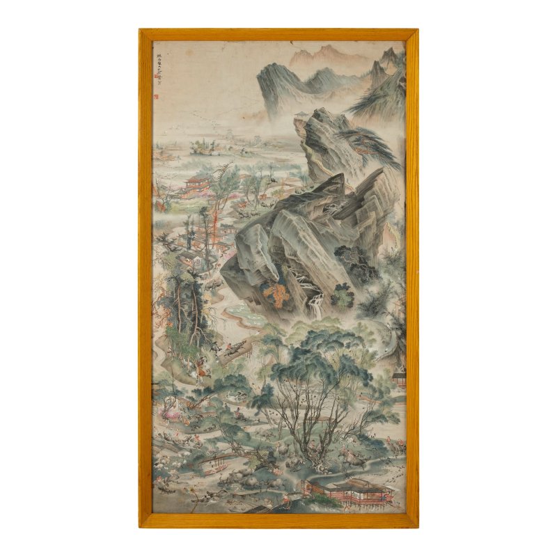 蔡鶴汀（1909-1976）　春日風光　設色紙本　鏡框 | CAI HETING (1909-1976) - 图2
