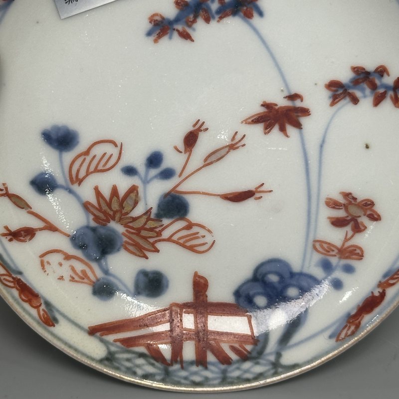 清雍正 青花矾红描金花卉纹盘一对 - 图15