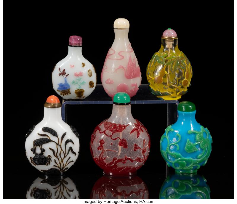 A Group of Six Chinese Overlaid Glass Snuff Bottles - 图3