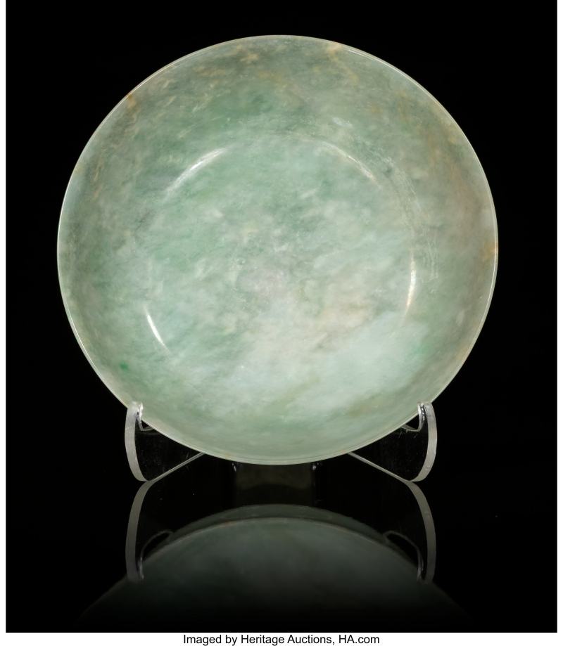 A Chinese Carved Jadeite Bowl