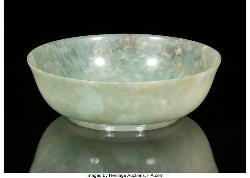 A Chinese Carved Jadeite Bowl - 图2