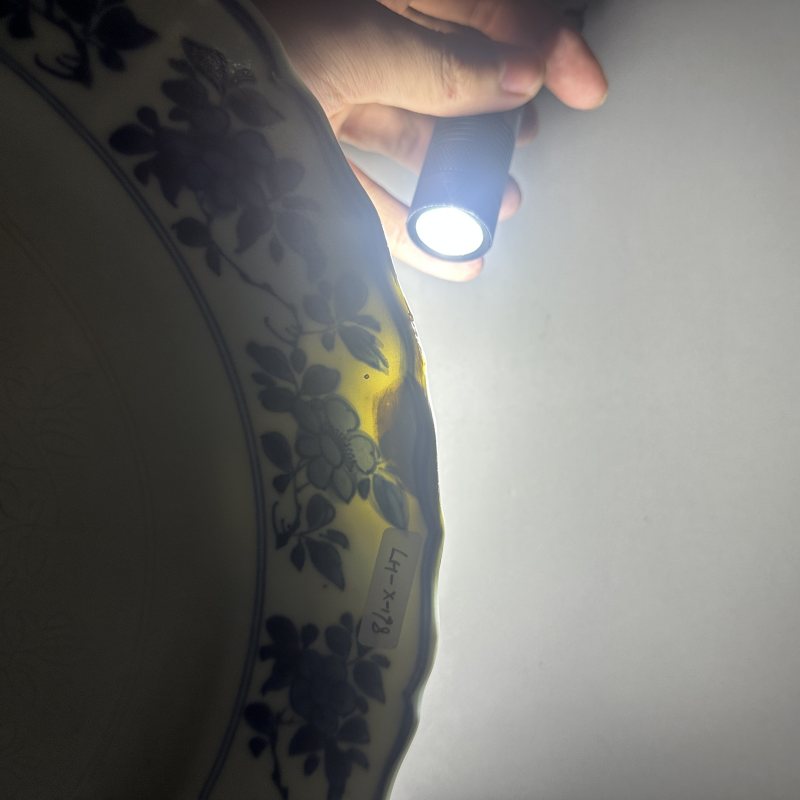 清康熙 青花暗刻花卉纹盘 - 图9